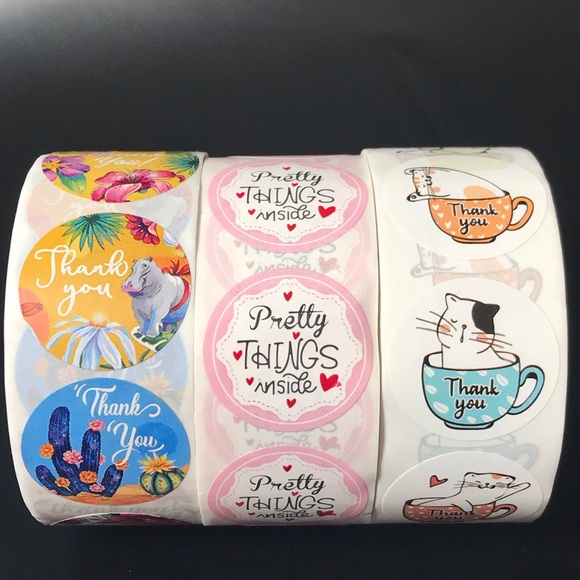 1500 thank you stickers (3) rolls size 1” - Picture 4 of 4